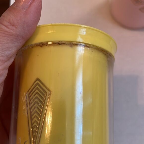 Vtg Mid Century set of 4 plastic tumblers with gold design - Picture 3 of 10
